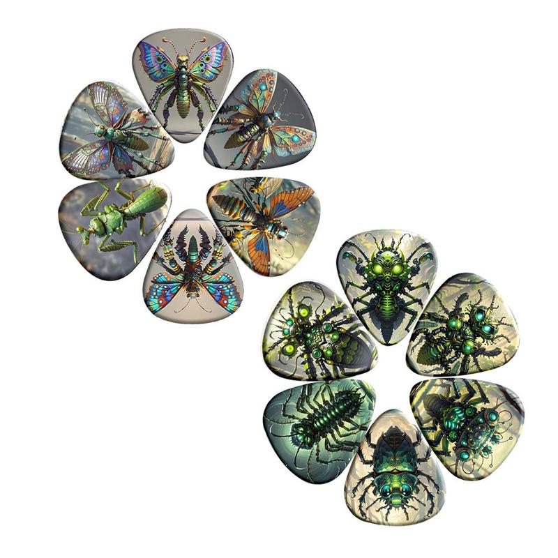 Random Insect Monster Pattern Guitar Picks, 12pcs set Guitar Picks, Music Accessories for Bass Guitar, Ukulele, Violin, Guitar Accessories