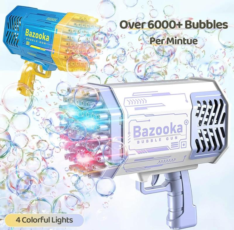 Bubble Gun Rocket 69 Holes Soap Blaster Machine, Bazooka Bubble Launcher Blower Toys for Kids Outdoor Indoor, Bubble Maker for Party Birthday Wedding