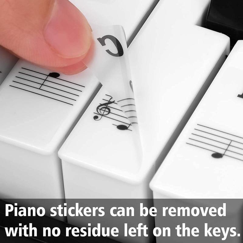 Bold Letters Piano Stickers, 1 Count Piano Keyboard Stickers, Removable Note Label Stickers For Beginners & Kids