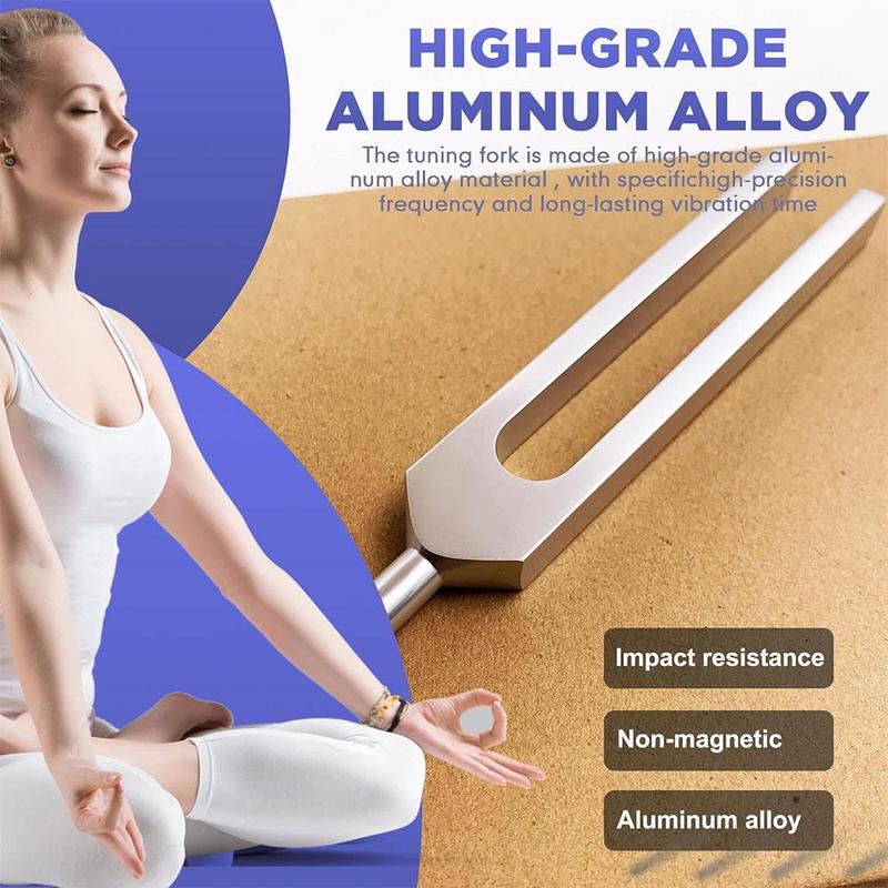 528Hz Tuning Fork, 1 Set Aluminum Alloy Tuning Fork with Velvet Bag & Hammer & Cleaning Cloth, Sound Healing Meditation Instrument, Christmas Gift