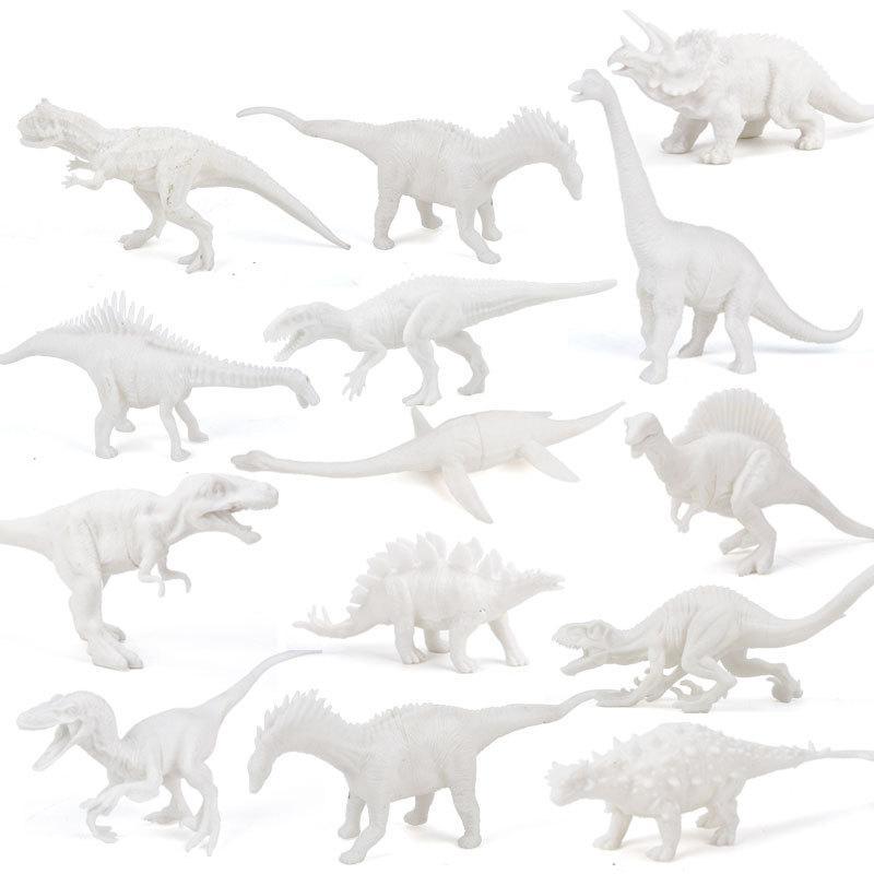 Mixed Size Dinosaur Painting Toy Kit, 17pcs set Cute Dino Figurines Coloring Toy Set, Colorful Hand Painted Art Crafts, Creative Gift Birthday Gift