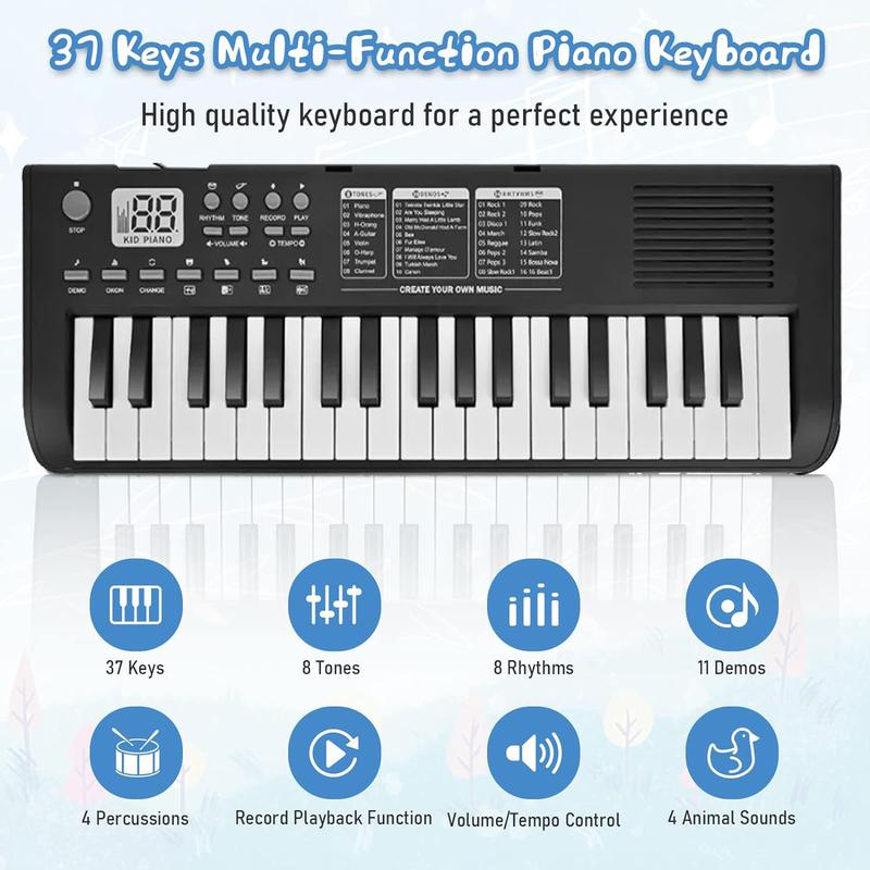 Kids Keyboard Piano, 37 Key Portable Electronic Piano for Kids, Digital Music Piano Keyboard Educational Toys