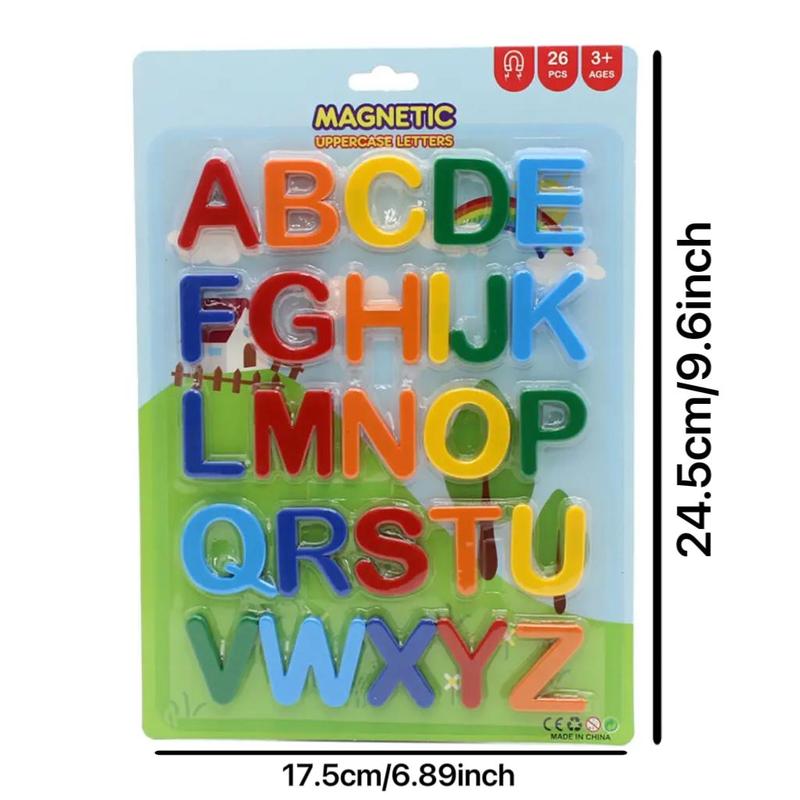 1 Set Alphabet Learning Fridge Magnet, Magnetic A-Z Alphabet Educational Toy, English Alphabet Cognition Magnet For Kindergarten Students