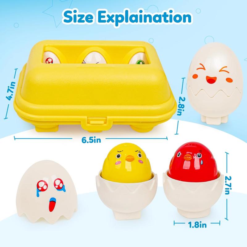 Egg toys for kids, learn color shape sorting fine motor skills matching eggs puzzle game Easter birthday gift, toys gifts for boys and girls