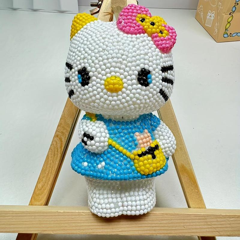 Hello Kitty Diamond Art Painting Kit, DIY Diamond Art Piggy Bank Kit, DIY Decorative Art Craft for Home Decor, Office Decor, Living Room Decor