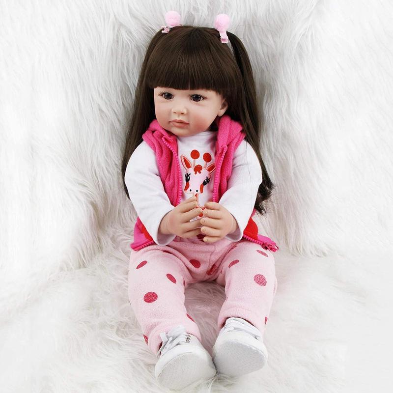 24 Inch Adorable Baby Doll, Lifelike Reborn Baby Doll, Realistic Baby Girl Doll, Cute Baby Doll for Kids, Fun Gift for Toddlers, Soft & Comfy Baby Girl Toy for Home Ornaments, Reborn Baby Dolls