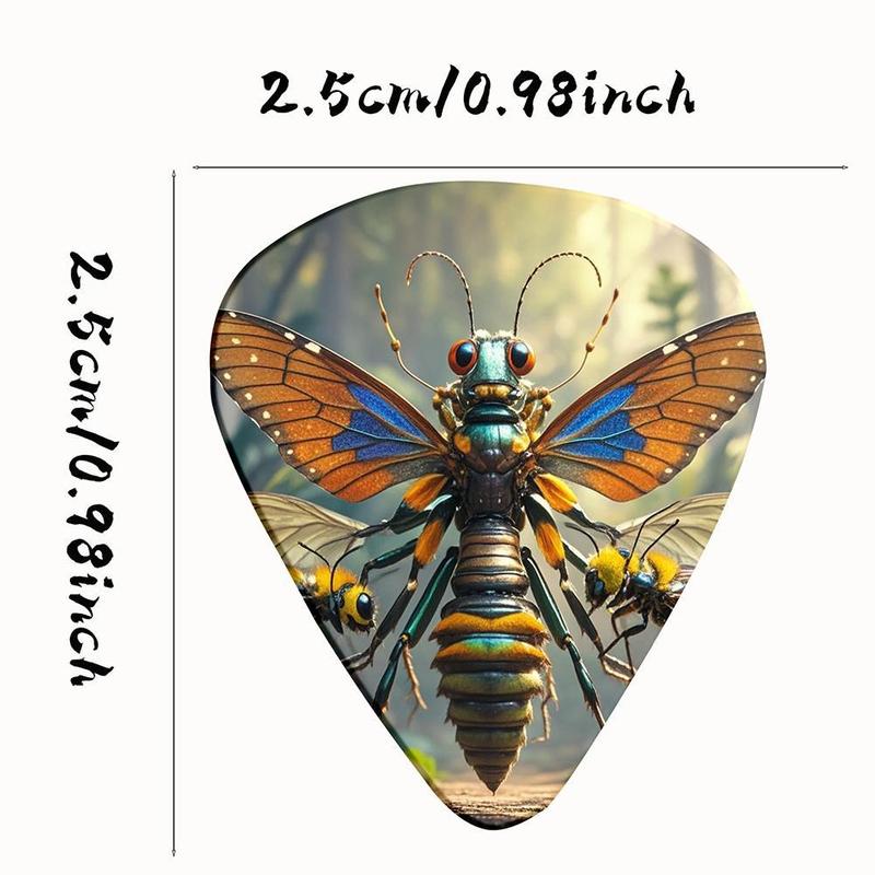 Random Insect Monster Pattern Guitar Picks, 12pcs set Guitar Picks, Music Accessories for Bass Guitar, Ukulele, Violin, Guitar Accessories