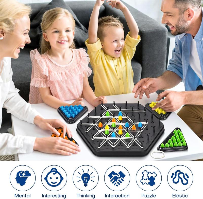 Large Size Triangle Chain Chess Family Game,Board Game for Family Game Night,Family Board Games for Kids and Adults,2-4 Players