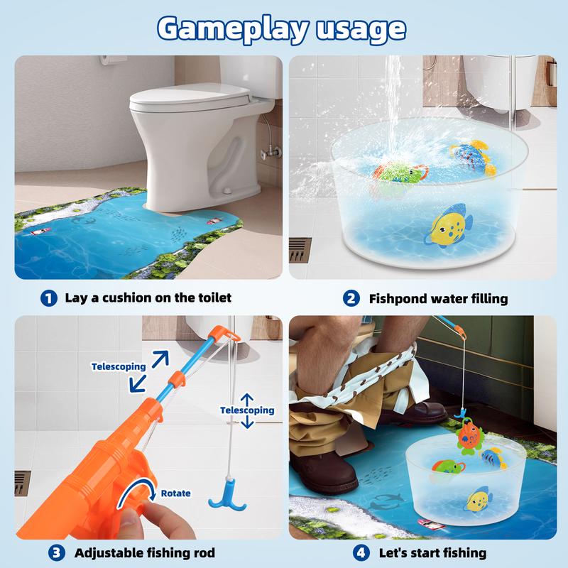 Kaelinda Toilet Fishing Funny Gifts for Men - White Elephant Gifts Potty Fisher to Kill Time, Bathroom Fishing Novelty Gag Gifts for Men Dad Husband Adults, Prank Joke Dad Gifts