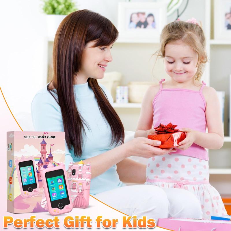 Kids Toy Smart Phone,Smart Phone Toys for Girls with Dual Camera - Phone Toys with Learning Games, Travel Toys with MP3 Music Player for Birthday Gifts for Boys Girl Boy Girl Birthday Gifts touch screen toy game phone，32G TF Card smartphone toy children s