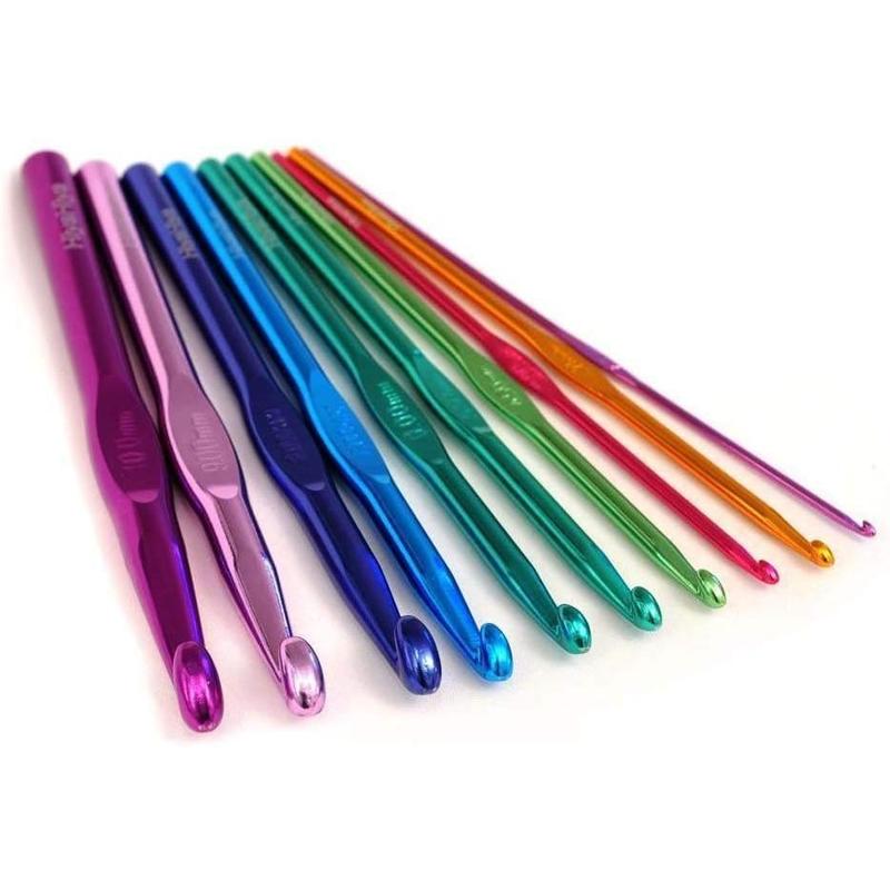 14PCS Aluminum Crochet Hooks Knitting Needles Craft Yarn 2.0mm 2.5mm 3.0mm 3.5mm 4.0mm 4.5mm 5.0mm 5.5mm 6.0mm 6.5mm 7.0mm 8.0mm 9.0mm 10.0mm