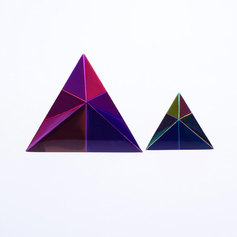 CMY Cubes The Ignis - Cyan, Magenta & Yellow polyhedron Toy - Subtractive Color Mixing Optical Tetrahedron - Teaches Subtractive Color Mixing - Educational, Scientific, Physics & Kinetic Art Desk Toy, STEAM