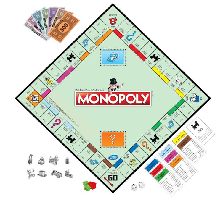 Monopoly Game, Family Board Games for 2 to 6 Players & Kids Ages 8 and Up, Includes 8 Tokens (Token Vote Edition)