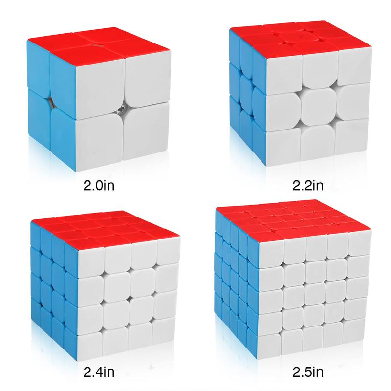 D-FantiX Speed Cube Set, Meilong MF2S 2x2 MF3S 3x3 MF4S 4x4 MF5S 5x5 Stickerless Speed Cubes Bundle with Gift Box rubixcubegame rubik