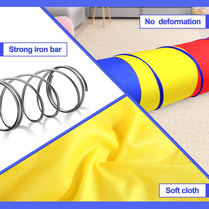 Vibrant Pop-Up Play Tunnel Tent for Kids, Children, and Pets - Indoor & Outdoor Fun (Red, Yellow, Blue) pit tunnel