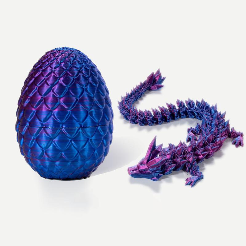 Articulated Adult Crystal Dragon eggs Matte Finish Crystal Dragon and Dragon Egg 4 Options , 3D PrintedFidget Toy (Dragon Only 12 Inches)