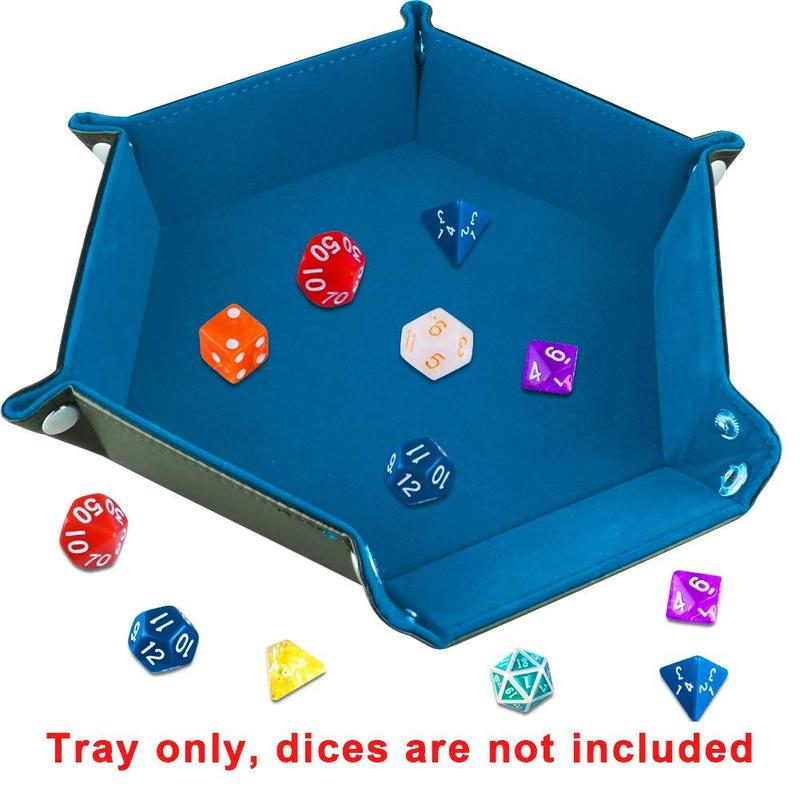 Double Sided Hexagonal Dice Tray (without Dice), Foldable Storage Box, Tabletop Dice Tray, Home Organizer for Home Office