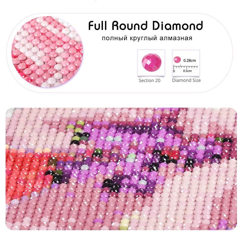 Stitch Pattern Diamond Arts Colorful Painting Kit without Frame, 5D Diamond Art Decorative Picture for Christmas Gift, DIY Wall Art Ornaments for Gifts