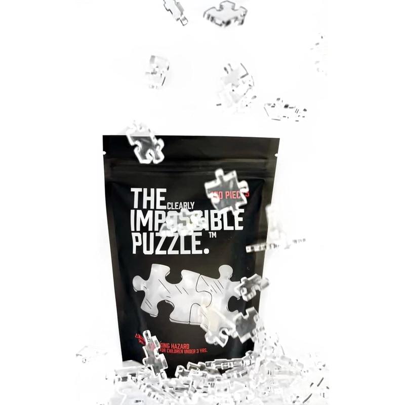 The Clearly Impossible Puzzle 500 count Hard Puzzle for Adults (Acrylic, Jigsaw, 18.75x11 inches, 1 Pound, Made in USA)