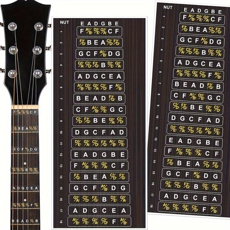 Guitar Fretboard Sticker, 1 Count Electric Guitar Scale Chart, Acoustic Guitar Scale Sticker for Guitar Beginners, Musical Instrument Accessories