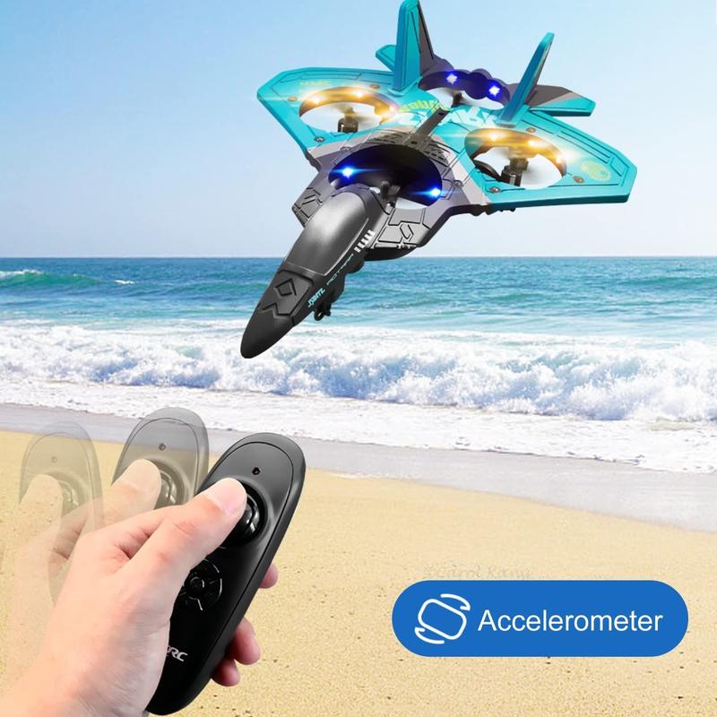 4DRC V17 Remote Control Plane RC Airplanes 2.4GHz 6CH EPP RC Plane 4 Motor RC Aircraft Toys for Adult Kids with Function Gravity Sensing Stunt Roll Cool Light RC Planes Airplanes