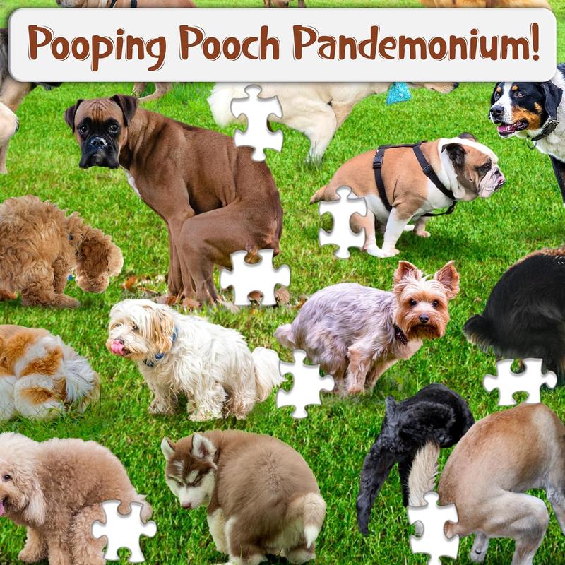 Original 101 Pooping Puppies Puzzle - Hilarious Jigsaw Puzzle - Perfect White Elephant Gag Gift - Funny Dog Pooping Puzzle for Adults and Kids! 1000 count Puzzle!