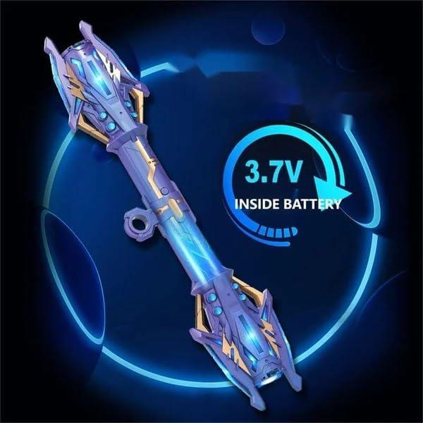 Double-Head Rotatable Flash Lightsaber Telescopic Sword, Lightsaber for Kids, RGB 7 Color Rechargeable Light Up Saber with Mode Sound, Gift for 8 9 10 11 12 Year Old Girls Boys