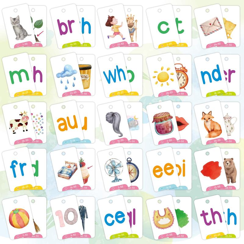 Alphabet Learning Flash Card, 2 Counts set Special Education Learning Card, Educational Card for Speech Therapy Reading Manipulative Spelling