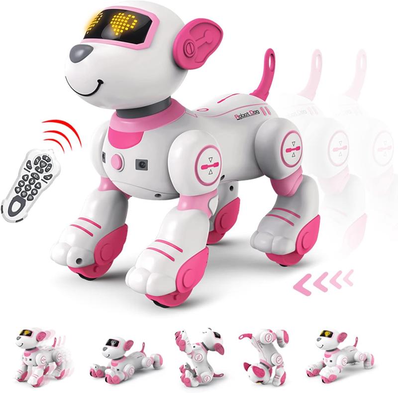 (Remote control toy 4-piece color set, robot + toy dog) Robot Dog Toys for Girls Toys Interactive Robot Toy FollowMe Robot for Kids 3-7 Intelligent Remote Control Dog with Sing Dance AI Robotics for Kids Age 3 4 5 6 7 Chrismas Birthday Gifts Girls