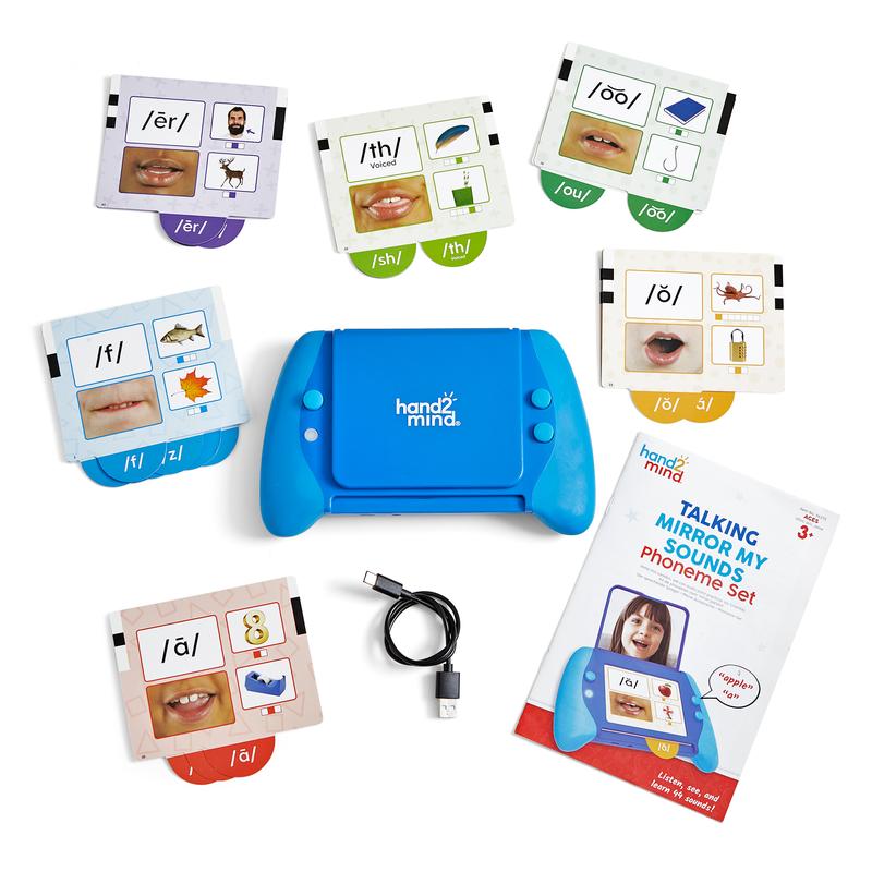 hand2mind Mirror My Sounds Phoneme Set, Phonemic Awareness, Phonics Games, Letter Sounds, Phonics Flash Cards, Speech Therapy Materials, Phonics for Kindergarten, Toys That Help with Speech