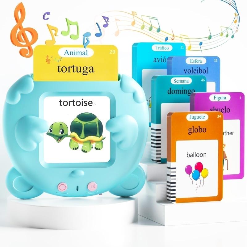 224 510(Spanish&English) WordsAlphabet Bilingual TalkingFlash Cardsfor 3-8 Years Toddlers,Pocket SpeechBuddy Therapy AutismToyS,Educational Learning InteractiveToy forBoys Girls Kids Gifts Blue