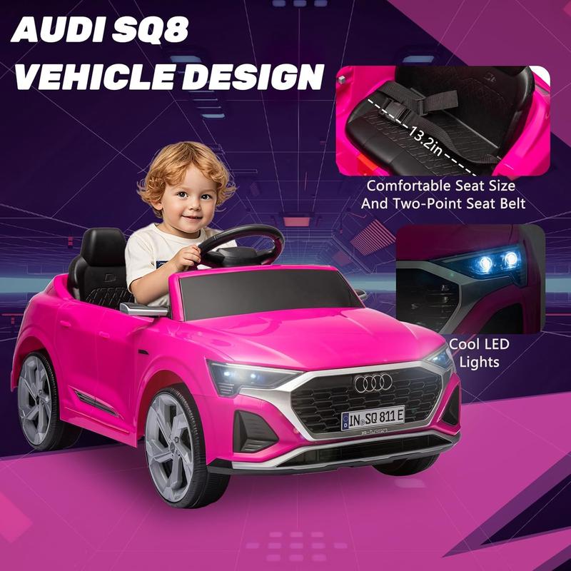 Licensed Audi SQ8 12V Kids Ride-On Car with Remote Control, Dual Drive, Adjustable Speed, Music, LED Lights, Suspension, for Kids Ages 3-6 perfect halloween