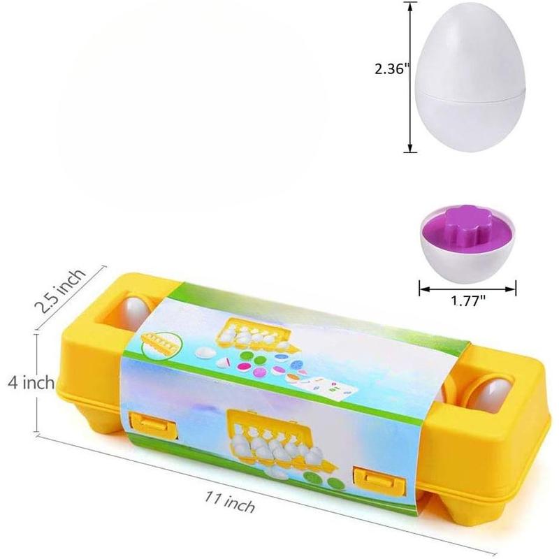 Easter Matching Eggs Connect Eggs Carton Toys Gifts  Kids Girls Boys Shape Color Egg Play Learn