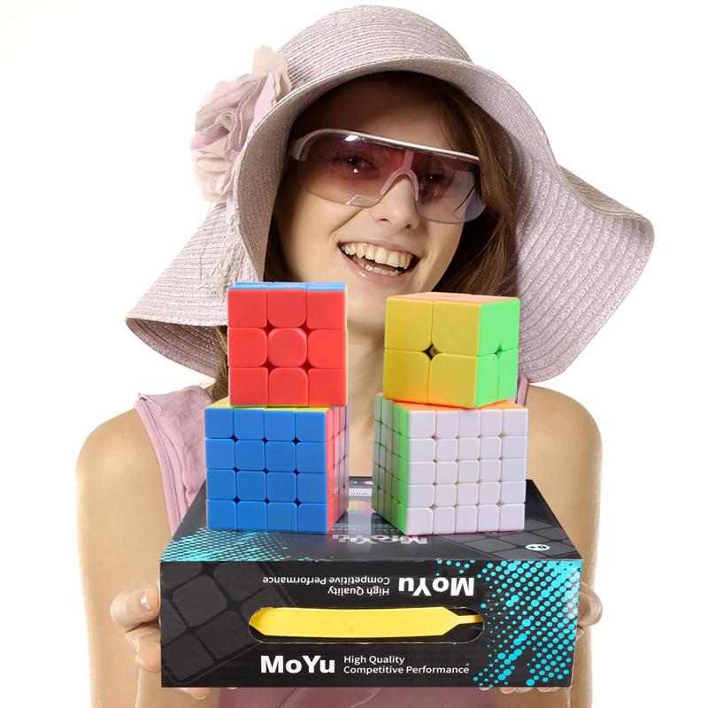 D-FantiX Speed Cube Set, Meilong MF2S 2x2 MF3S 3x3 MF4S 4x4 MF5S 5x5 Stickerless Speed Cubes Bundle with Gift Box rubixcubegame rubik