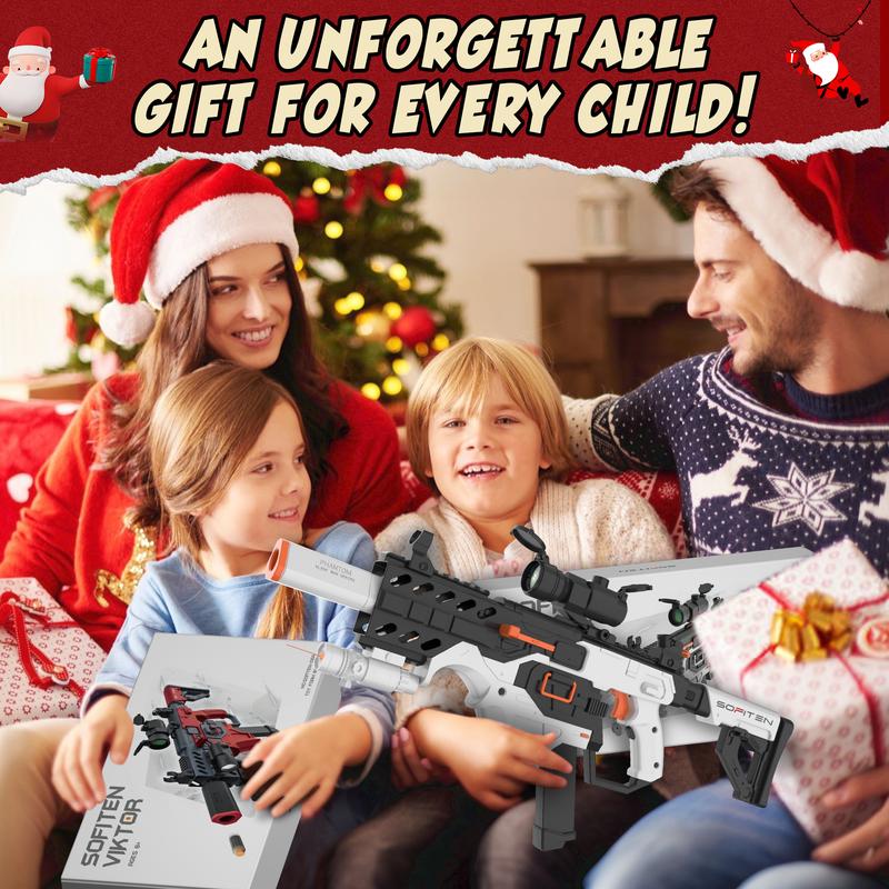 SOFITEN VIKTOR TRAP S1,Toy Automatic Sniper Rifle Toy Set Foam 120+ Dart Blaster with Tactical Vest, Infrared, Flashlight, Power Indicator, and Foldable Stock for Enhanced Accuracy and Portability – Ideal for 8+,nerf guns, Christmas, Birthday Gift ideas