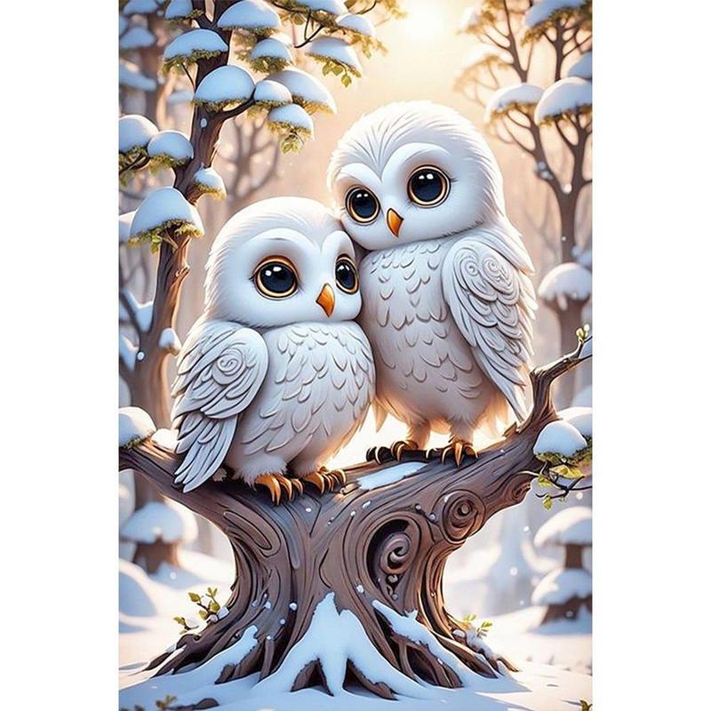 Owl Pattern Acrylic DIY Diamond Arts Colorful Painting without Frame, 5D Diamonds Decorative Art Painting Kit, DIY Decor Painting for Home Bedroom