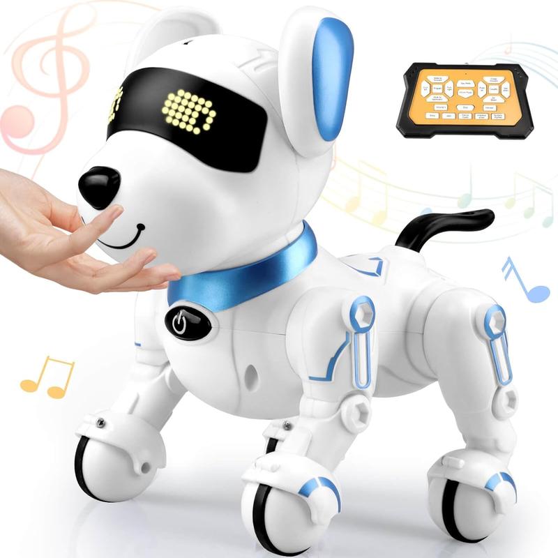 Remote Control Robot Dog Toy, Interactive RC Dog Robot Toys for Kids, Programmable Smart and Dancing Robot Toy, Imitates Animals Mini Pet Dog Robot with Sound and LED Eyes