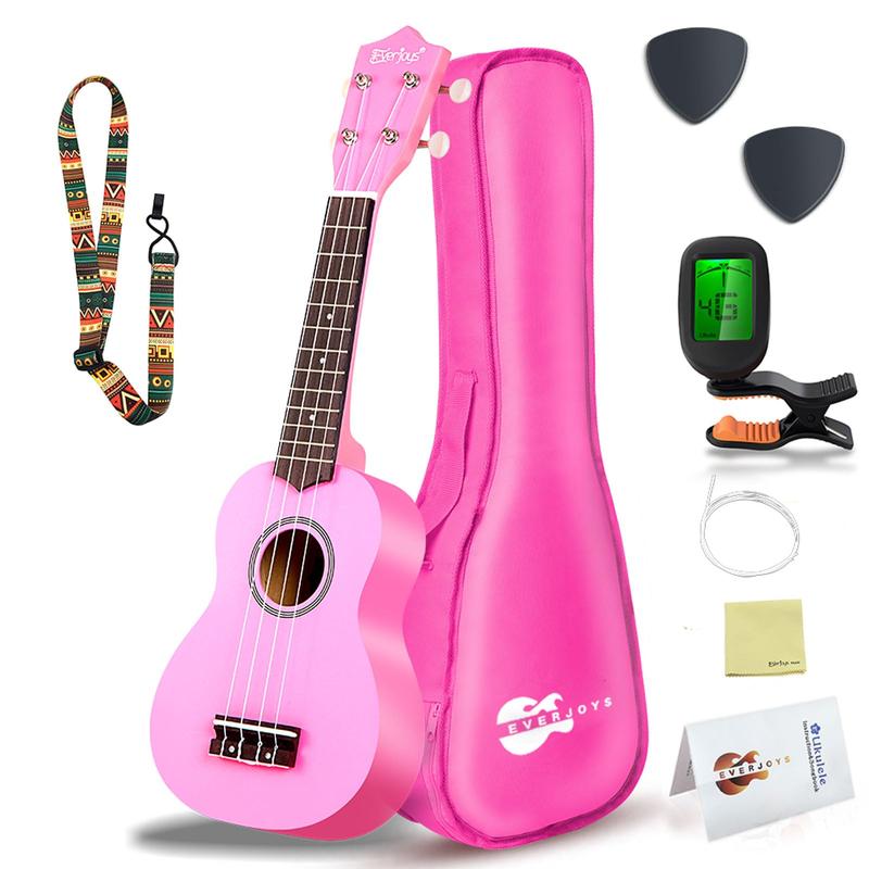 Soprano Ukulele Beginner Pack-21 Inch w Free Online Lesson Gig Bag Fast Learn Songbook Digital Tuner Pick All in One Kit