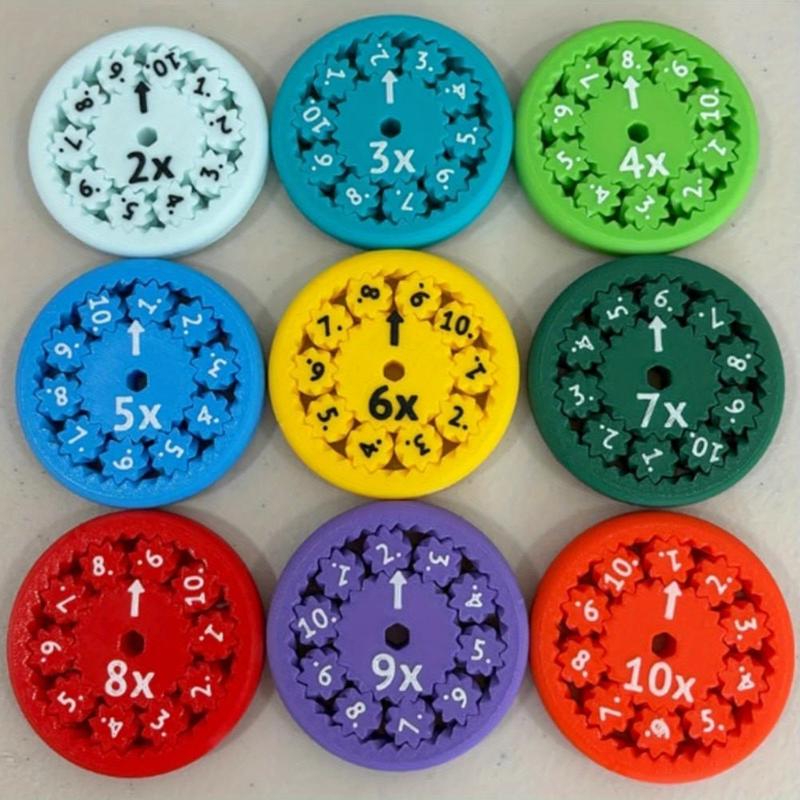 Mathematical Fidget Spinners: 9 Addition & Subtraction, 9 Multiplication & Division, 18 Total - Educational Counting Toys for Ages 14 and Up