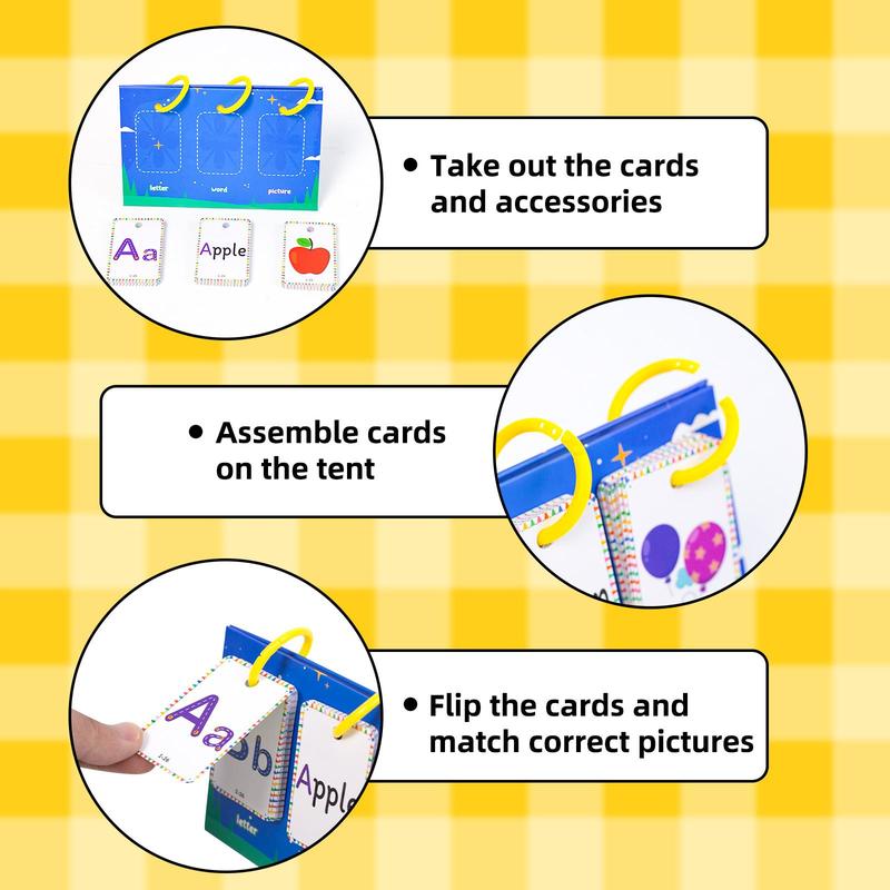 Alphabet Learning Flash Card, 2 Counts set Special Education Learning Card, Educational Card for Speech Therapy Reading Manipulative Spelling