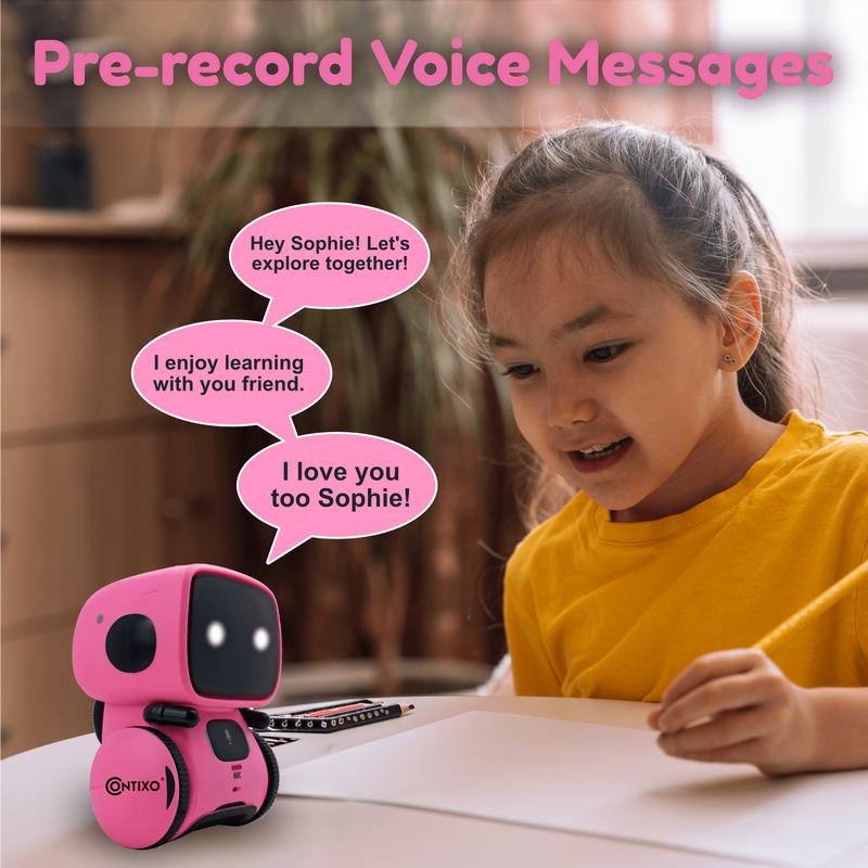 Contixo R1 Interactive Robot for Kids | Voice Control, Singing, Dancing | Ages 3+ | Fun Gift with Gesture Sensing in Pink, Blue, Green