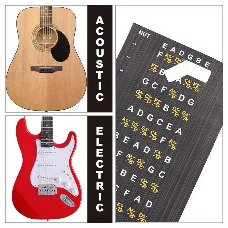 Guitar Fretboard Sticker, 1 Count Electric Guitar Scale Chart, Acoustic Guitar Scale Sticker for Guitar Beginners, Musical Instrument Accessories