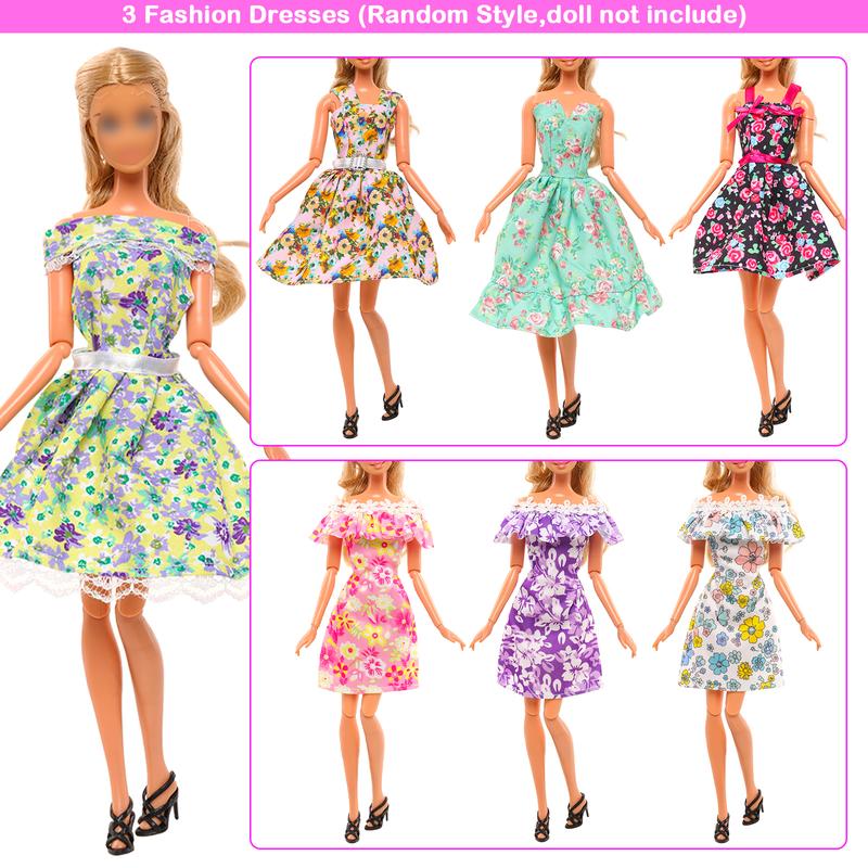 BARWA 11 Sets Doll Clothes Including 3 Sequins Dresses 4 Fashion Floral Dresses 4 Casual Outfits Tops and Pants for 11.5 inch Girl Dolls girl  doll