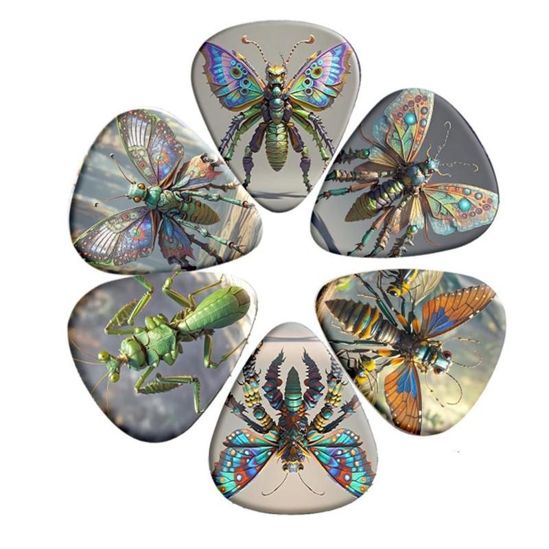 Random Insect Monster Pattern Guitar Picks, 12pcs set Guitar Picks, Music Accessories for Bass Guitar, Ukulele, Violin, Guitar Accessories