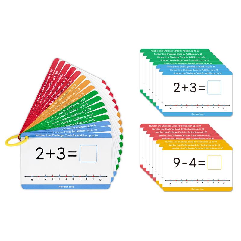 Dry Erase Number Line Cards Set, 16pcs set Math Manipulative Game with Addition & Subtraction Activities, Number Chart Learning Cards Set