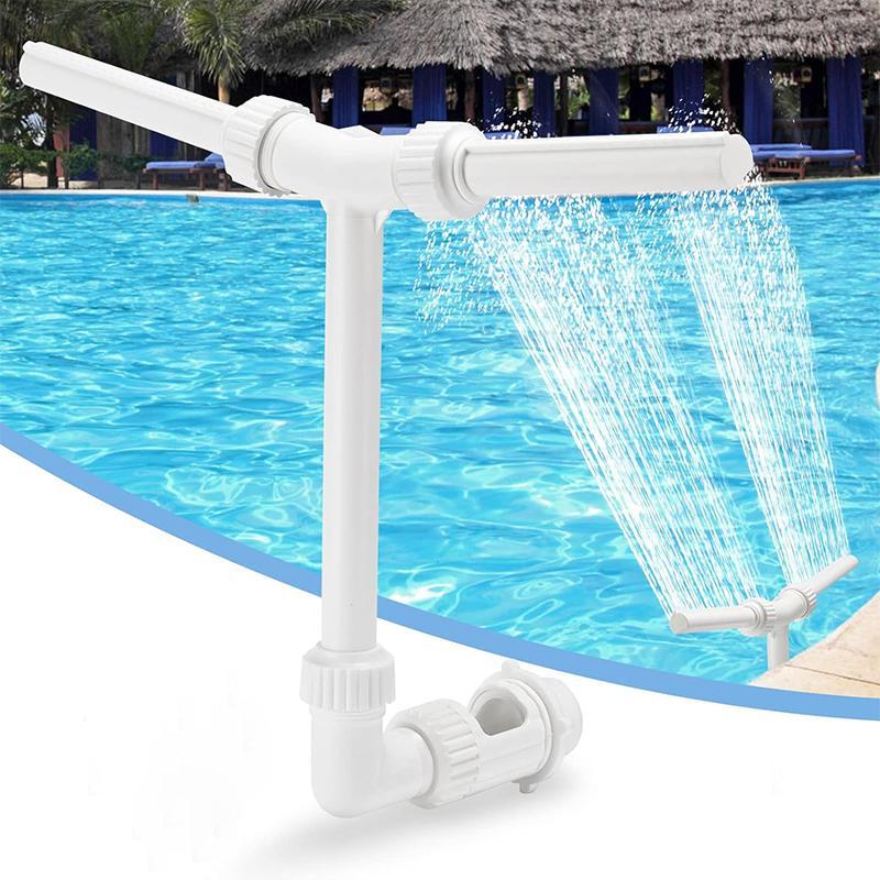 Double Head Pool Fountain, Swimming Pool Fountain, Waterfall Fountain for Swimming Pool, Outdoor Pool Accessories, Pool Supplies, Back To School Supplies