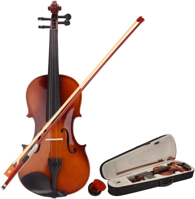 Ktaxon Violin for Beginners Students, Acoustic Violin 4 4, Full Size Violin, Violin Kit with Case, Bow, Rosin(Natural), Child Fiddle, Learners Age 11+