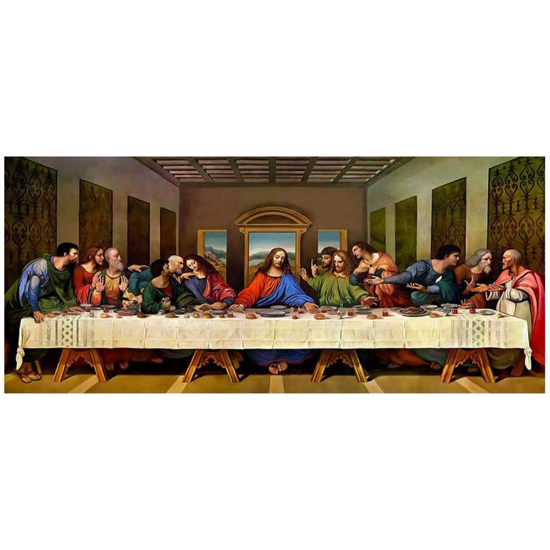 The Last Supper DIY Diamond Art Painting Picture without Frame, DIY The Last Supper Rhinestone Embroidery Craft Set, 1 Set DIY Diamond Arts Painting for Home Wall Decor