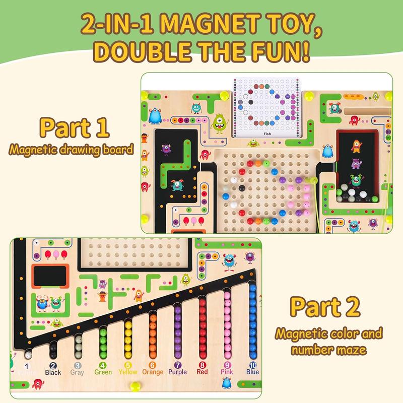 Magnetic color and number maze, toys for kids boys girls, magnetic drawing board, children learning toys gift(11.81 