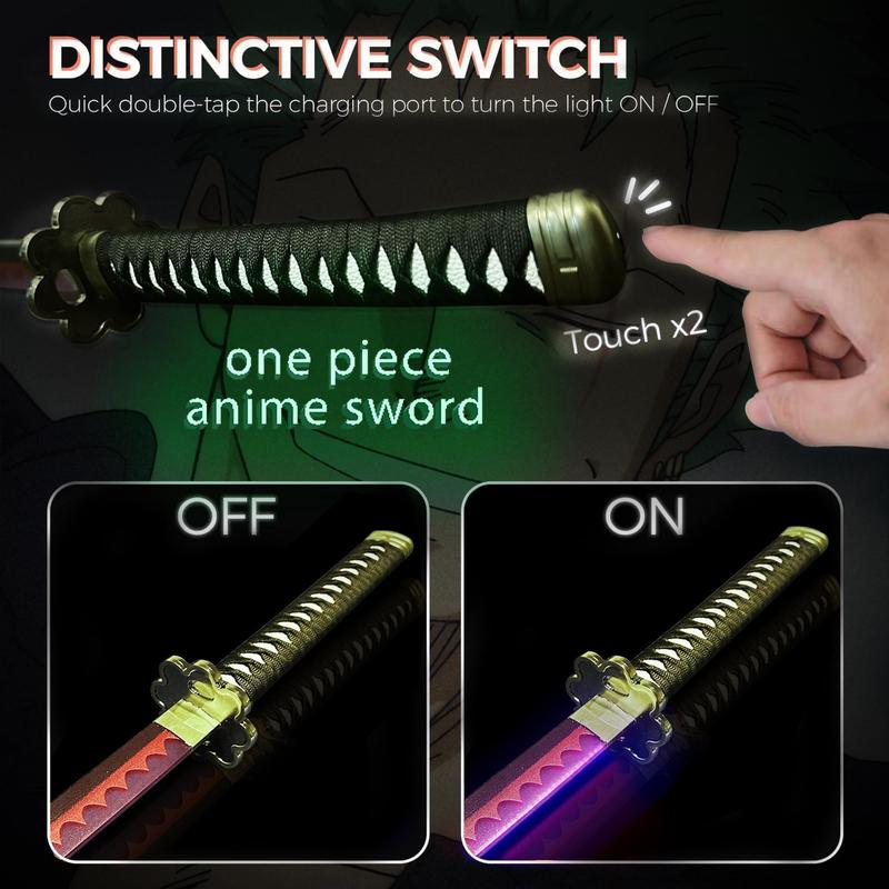 2.0 Upgraded Light Up One Piece Roronoa Zoro Sword - 40 inches Plastic Anime cosplay prop